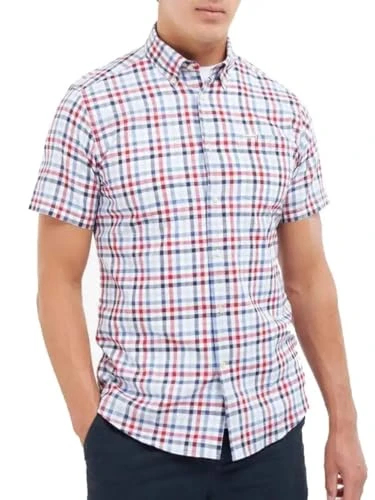 Men's Kinson Short Sleeve Shirt Red (UK, Alpha, L, Regular, Regular, Red)