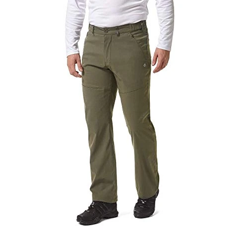 Mens Kiwi Pro Trousers Hiking Pants, Dark Khaki, 34W Short EU