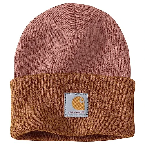 Mens Knit Cuffed Tow Tone Winter Beanie Cameo Brown
