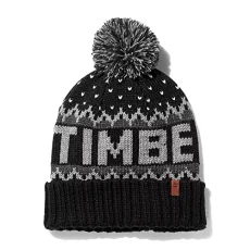 Men's Knit in Cuffed Beanie Beret, Black, One Size