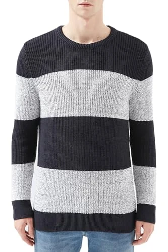 Men's Knitted Jumper - Regular Fit - Black, black, L