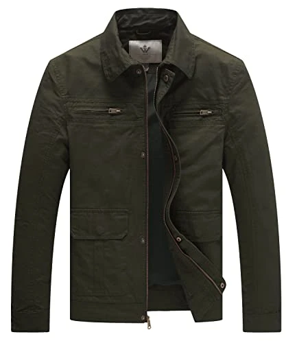 Men's Lapel Jacket Smart Casual Jacket Outdoor Cotton Jackets Classic Summer Jacket Full-Zip Jacket 