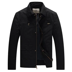 Men's Lapel Jacket Smart Casual Jacket Outdoor Cotton Jackets Classic Summer Jacket Full-Zip