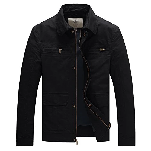 Men's Lapel Jacket Smart Casual Jacket Outdoor Cotton Jackets Classic Summer Jacket Full-Zip