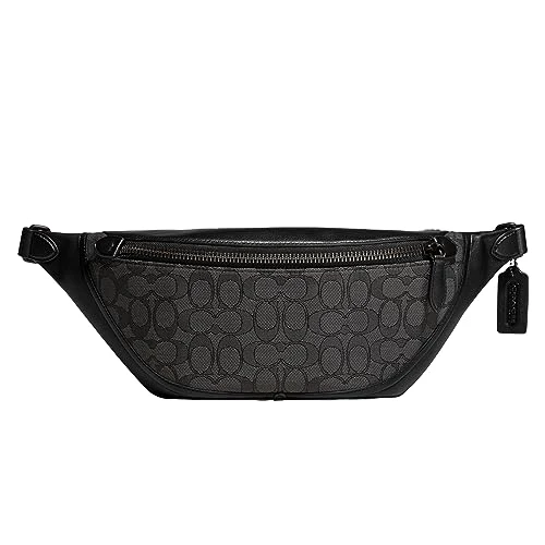 Men's League Belt Bag in Signature Jacquard, Charcoal/Black, One Size