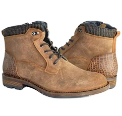 Men's Leather Ankle Boots | Elegant Footwear for Men | Men's Winter Shoes | Leather Ankle Boots | Men's Casual Boots, Cognac, 10 UK