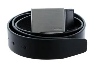 Men's Leather Belt - Black Leather Belt For Men - Brushed Metal Plaque CK Buckle Detail - 100cm / 39.4" Length - 100% Genuine Leather Men's Leather Belt - Black Leather Belt For Men - Brushed Metal Plaque CK Buckle Detail - 100cm / 39.4" Length - 100% Genuine Leather
