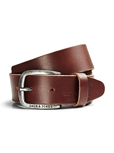 Men's Leather Belt JACPAUL | Genuine Leather Denim Pants Belt, Colours:Brown, Size:80