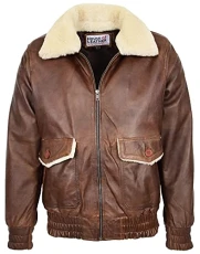 Mens Leather Bomber Jacket Classic G-1 Flight Aviator Style Cooper Tan (3XL) Mens Leather Bomber Jacket Classic G-1 Flight Aviator Style Cooper Tan (3XL)