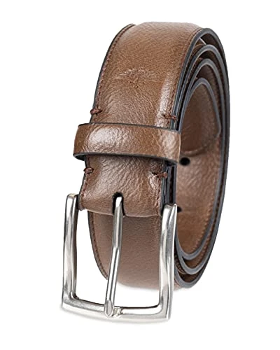 Men's Leather Casual Belt, Brown, Large