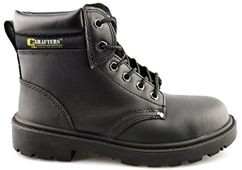 Mens Leather Lightweight Activ –Step Safety Lace Up Work Ankle Boots Shoes Size - Black - UK 10