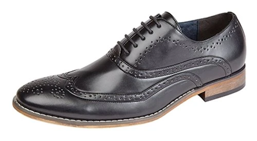 Mens Leather Lined Brogues Lace Up Shoes Black Size 6-12 (12)