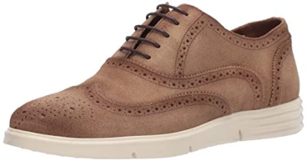 Men's Leather Luxury Eva Lightweight Technology Wingtip Sneaker Trainers, Tobacco Colour, 14.5 UK