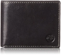 Men's Leather Passcase Wallet Trifold Wallet Hybrid, Black (Hundson), One size