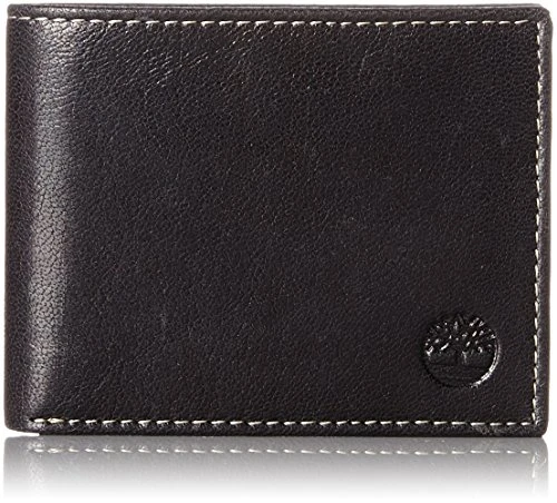 Men's Leather Passcase Wallet Trifold Wallet Hybrid, Black (Hundson), One size