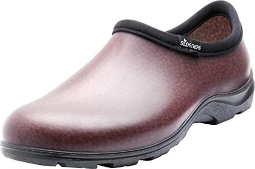 Men's Leather Print Brown Garden Shoe, 11 UK