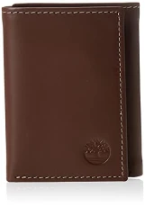 Men's Leather Trifold With Id Window Tri Fold Wallet, Brown (Hunter), One Size UK