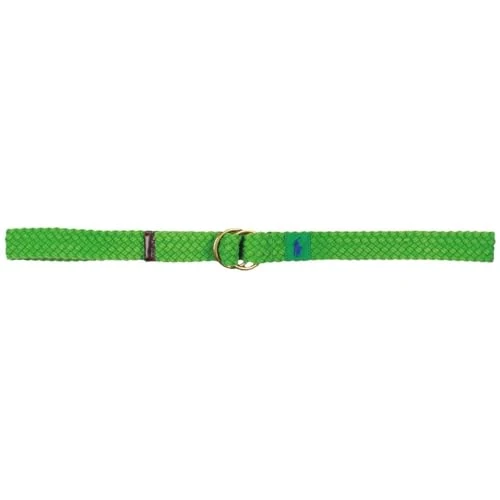 Men's Leather Trim Webbed Cotton O-Ring Belt (Small, Weathered Green), Weathered Green, S