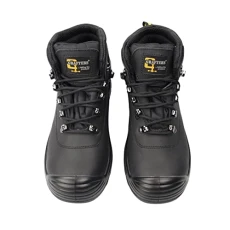 MENS LEATHER WATERPROOF WIDE FIT LACE UP SAFETY BOOTS M9508 (UK12, BLACK) MENS LEATHER WATERPROOF WIDE FIT LACE UP SAFETY BOOTS M9508 (UK12, BLACK)