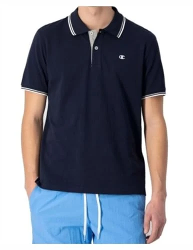 Men's Legacy Polo Gallery Light Cotton Pique C-Logo Shirt, Navy Blue, M