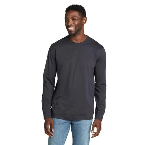 Men's Legend Wash 100% Cotton Long-Sleeve Classic T-Shirt, Midnight Navy, Small