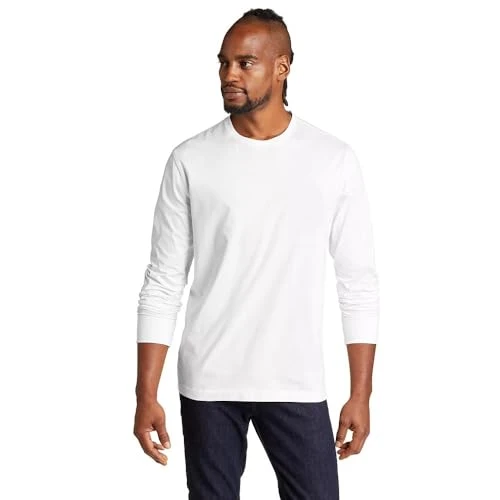 Men's Legend Wash 100% Cotton Long-Sleeve Classic T-Shirt, White, XXX-Large