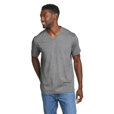 Men's Legend Wash 100% Cotton Short-Sleeve V-Neck T-Shirt, Med HTR Gray, Small Men's Legend Wash 100% Cotton Short-Sleeve V-Neck T-Shirt, Med HTR Gray, Small