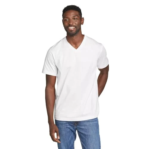 Men's Legend Wash Cotton Short-Sleeve V-Neck T-Shirt, White, X-Large