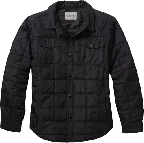 Men's Legendary Outdoors Performance Quilted Snap Up Shirt Jacket, Black, XXL