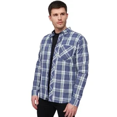 Mens 'LENNMORE' Everyday Essential Long Sleeve Shirt (Blue Check, XL) Mens 'LENNMORE' Everyday Essential Long Sleeve Shirt (Blue Check, XL)