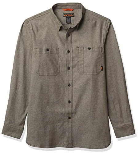 Men's Leroy Midweight Flex Flannel Long Sleeve Work Shirt Utility Button, Olive Night Heather, XXL