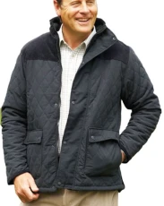 Mens Lewis Country Clothing Warm Quilted Fleece Lined Coat Black SML Mens Lewis Country Clothing Warm Quilted Fleece Lined Coat Black SML