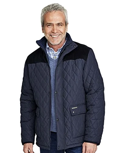 Mens Lewis Country Estate Quilted Fleece Coat - Navy - Large