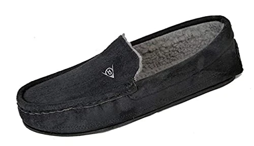 Mens Lewis' Moccasin Slippers. (12 UK/46 EU), Black
