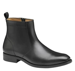 Men’s Lewis Zip Boots | Dress Boots for Men | Full Grain Leather Shoes | Rubber Sole | Cushioned Footbed | Nappa Leather & Textile Lining, Black Full Grain, 11.5