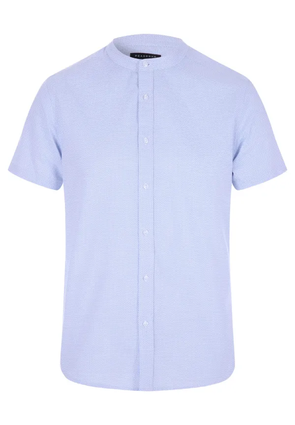 Mens Light Blue Granddad Shirt