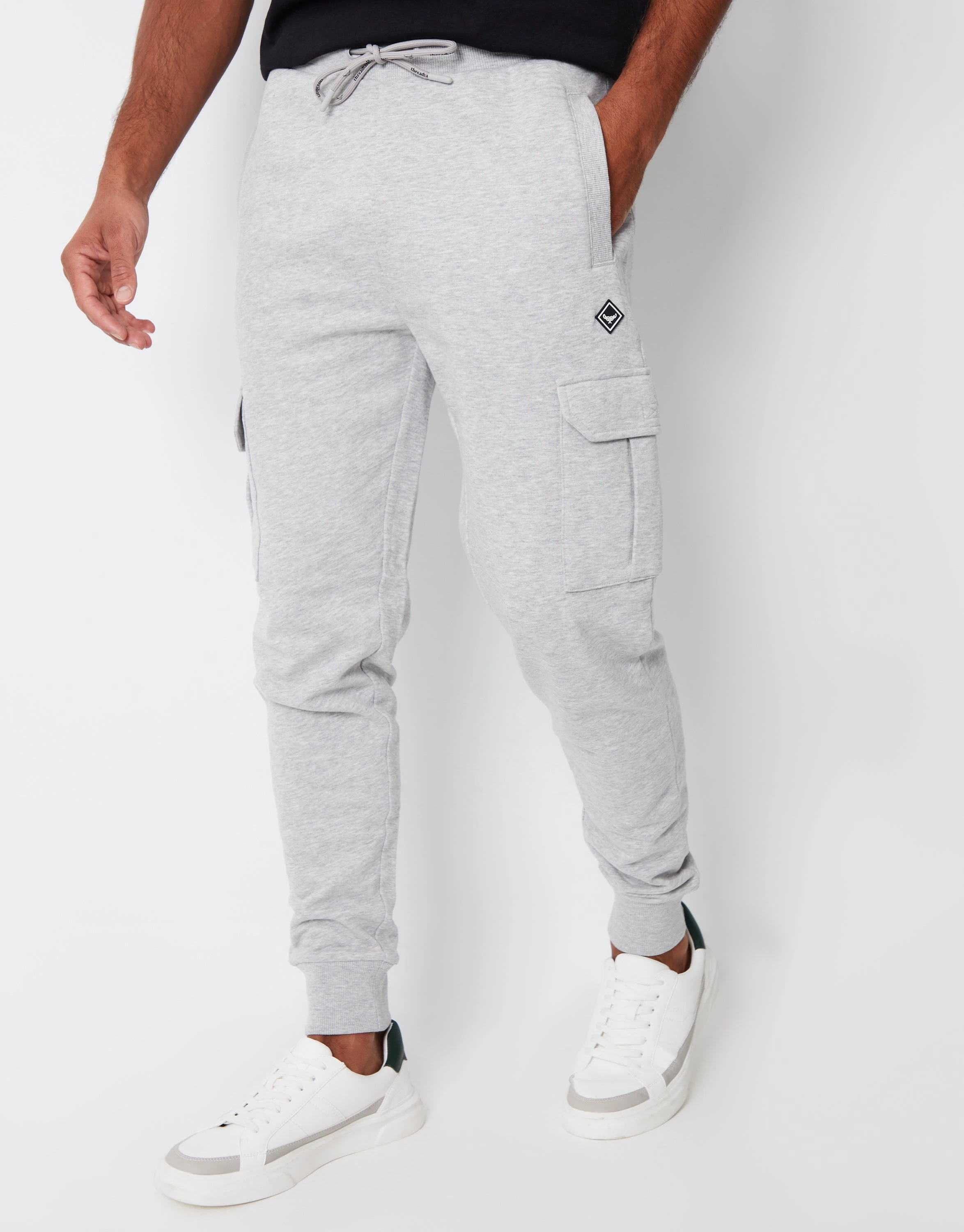 Men's Light Grey Cargo Style Joggers