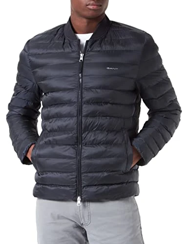 Men's Light Padded Bomber Jacket, Black, L