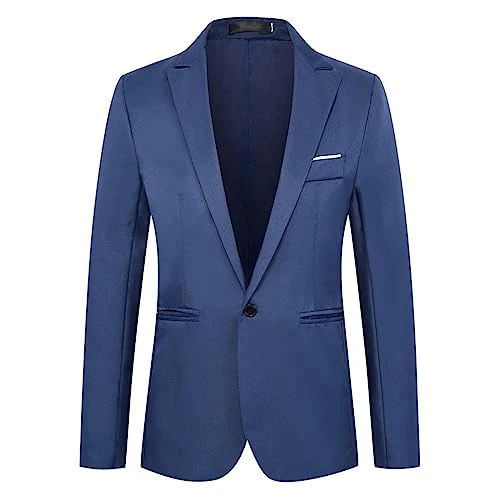 Men's Lightweight Blazer Regular Fit Casual Business Smart Suit Jacket Slim-Fit Spring Shirts for Teens v Neck Mature Street wear Men's Suits