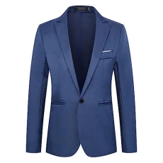 Men's Lightweight Blazer Regular Fit Casual Business Smart Suit Jacket Slim-Fit Spring Shirts for Teens v Neck Mature Street wear Men's Suits