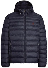 Men's Lightweight Bleeker Down Jacket, Aviator Navy (With Hoodie), Medium