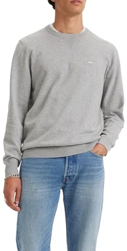 Men's Lightweight Housemark Sweaters, Mid Tone Grey Heather, L