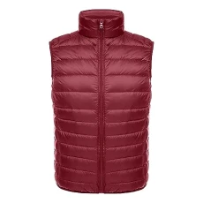 Men's Lightweight Pocket with Storage Bag Inside and Outside.Men's Work Winter Vests, Wine, 4XL