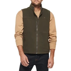 Men's Lightweight Polar Fleece Vest, Olive, L Men's Lightweight Polar Fleece Vest, Olive, L
