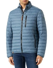 Men's Lightweight Quilted Jacket Without Hood Blouson, mid-Blue, 102 cm