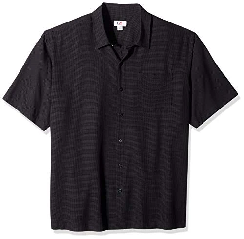 Men's Lightweight, Short Sleeve Solana Mini Check Shirt, Black, S