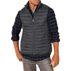 Men's Lightweight Water-Resistant Packable Puffer Gilet, Black, XXL