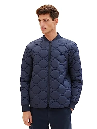 Men's Lighweight Bomber Jacket with Quilting, 10668-sky Captain Blue, L