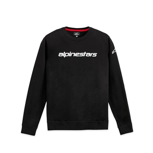 Men's Linear Crew Fleece V3 Sweatshirt, Black White, M