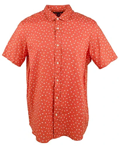 Men's Linen Button Front Short Sleeve Shirt